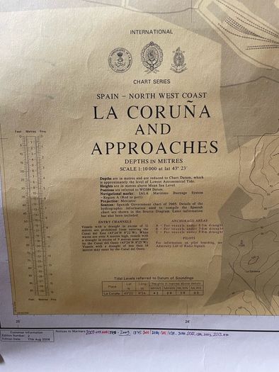 Nautical chart: Spain North West Coast - La Coruna and approaches