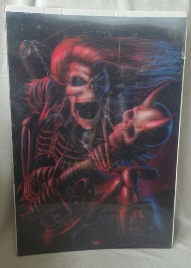 3D poster  "Bad to the Bone" by artist Andrew Dobell
