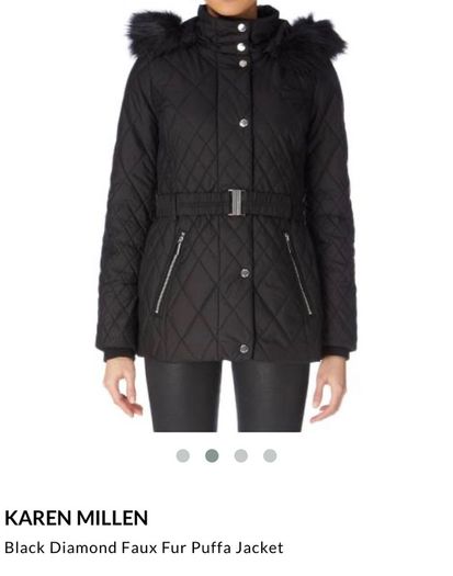 Karen Millen Black Quilted Belted Jacket