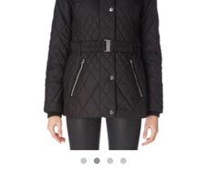 Karen Millen Black Quilted Belted Jacket