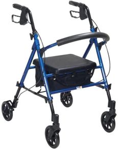 Lightweight Foldable Rollator Includes Tray and Basket - Easy Folding for Boot Height Adjustable Walking Aid