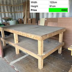 Heavy Duty Work Bench 244cm Workshop Table Storage Shelf