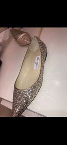 Jimmy Choo gold glitter shoes BNIB