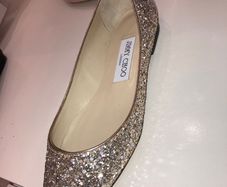 Jimmy Choo gold glitter shoes BNIB