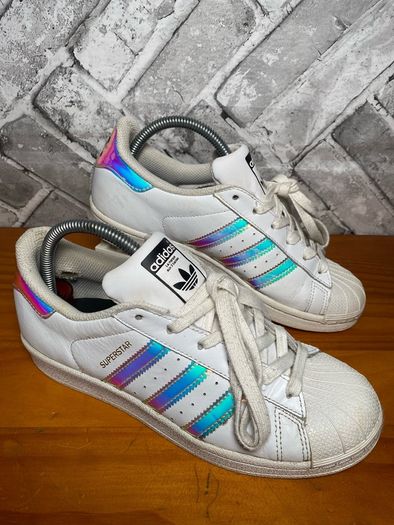Adidas Superstar Ladies White Leather Trainers UK5 EUR38