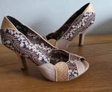 Ruby Shoo Patterned Peep Toe Heels - UK 7 EU 40 - Excellent Condition