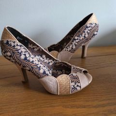 Ruby Shoo Patterned Peep Toe Heels - UK 7 EU 40 - Excellent Condition