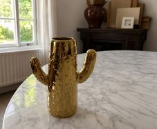 Gold Ceramic Cactus Vase