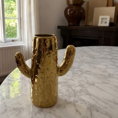 Gold Ceramic Cactus Vase