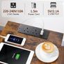 Bedside Table Set of 2 with Charging Station, Small Side Table with LED Lights, Nightstand Image 5