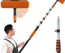 7.2m Telescopic Window Cleaner, Professional Window Cleaning Equipment with Extendable Window Cleaning Pole and 25cm Window Squeegee, Long Reach Window Cleaner Tool for Outdoor/Indoor Use