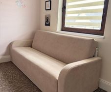Beige sofa bed
