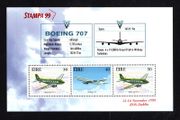 1999 Ireland Stampa Member Souvenir on Boeing 707 Aviation Commemorative Stamps Booklet Pane Overprinted for Stampa Mint Never Hinged (MNH)