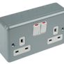 MK Metal Clad Double Socket With Back Box Image 2