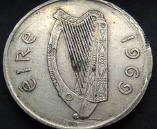 [#504] - Ireland 1969 | Irish 10d | Irish Ten Pence | Salmon | Mint ERROR
