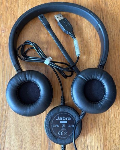 JABRA HSC016 Evolve 20 Stereo Noise Cancelling Wired Headset, Black