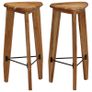 Bar Stools 2 pcs Solid Acacia Wood Image 9