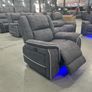Hannan 3+2 Grey Electric Fabric Recliner Sofa Image 10