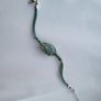 Handmade sterling silver bracelet with resin - green leaf from Ksenia.art Image 3