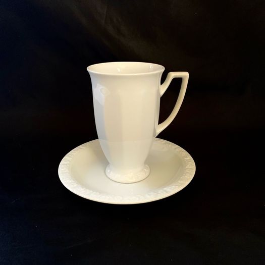 A classic mocha/coffee mug and saucer by Rosentha