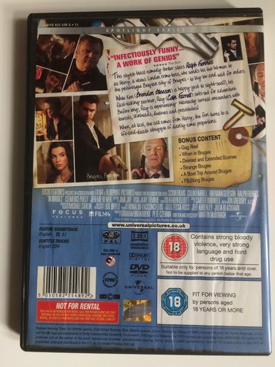 In Bruges (Martin McDonagh Film) [2008] Colin Farrell, Brendan Gleeson & Ralph Fiennes [Movie DVD]