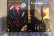 Books BFG and a wrinkle in time