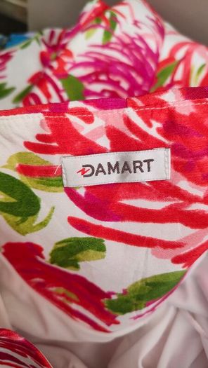 Damart white and pink floral summer dress M L Postage included
