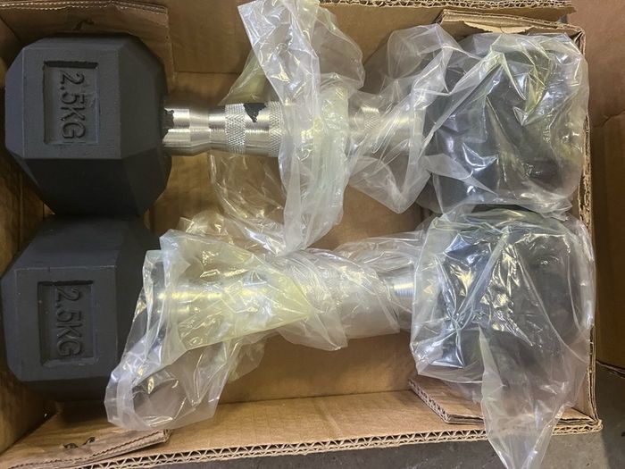Brand New Hex Rubber Dumbbells