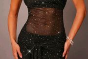 Elegant glitter drop shoulders party dress, size 10