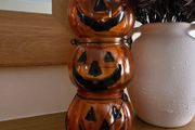 Trio of pumpkin tea lite holders