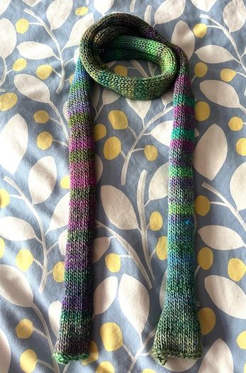 handmade skinny knit scarf