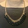 Black Crystal Cluster Necklace Gold Tone Chunky Evening Statement Newbridge Image 10