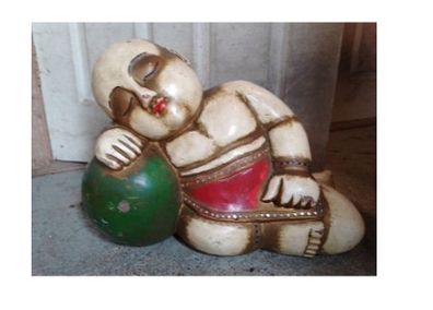 Beautiful ornate large reclining Buddha very heavy- old wood
