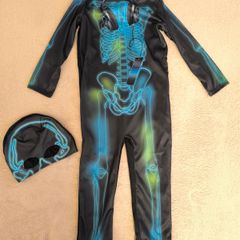 halloween skeleton costume with mask 4/6 years