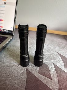 Two Convoy S14 F45 4000K Flashlights 18650 cells