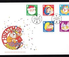 2002 Isle of Man Christmas: Entertainment Commemorative Stamp First Day Cover (FDC)