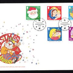 2002 Isle of Man Christmas: Entertainment Commemorative Stamp First Day Cover (FDC)