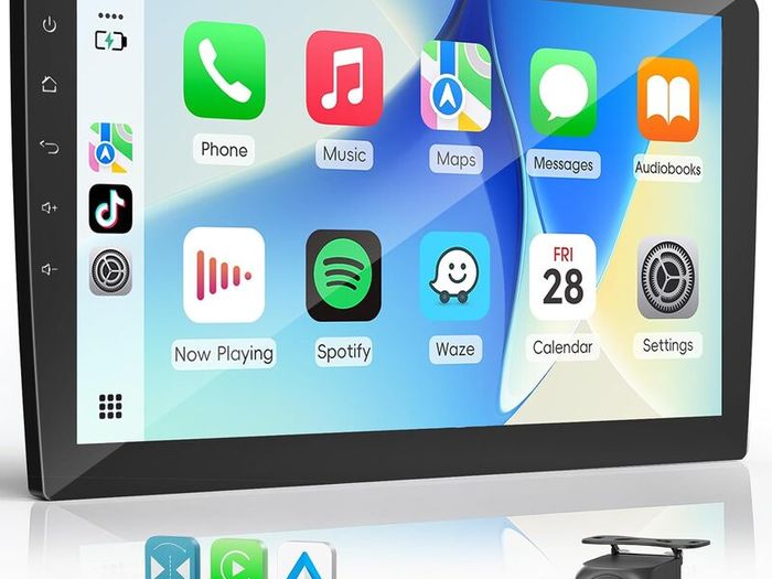 2 DIN Car Radio with Apple CarPlay & Android Car 10.1 Inch HD Screen,