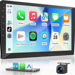 2 DIN Car Radio with Apple CarPlay & Android Car 10.1 Inch HD Screen,