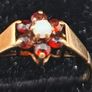 Vintage 9ct yellow garnet and opal cluster ring Image 2
