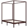Canopy Bed Frame Dark Brown Solid Pine Wood 120x200 cm Image 3