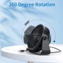 USB Desk Fan, 3 Speeds Adjustable Strong Wind Table Fan, 360 Degree Rotation Mini Personal Fan 6 Inches Portable Cooling Fan for Desktop Office Home Bedroom Car Outdoor Camping MULTIPLE COLOURS AVAILABLE (FREE POSTAGE) Image 9