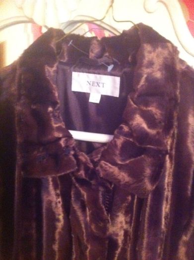 stunning new next brown fur coat size 20