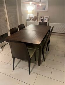 Dining table and six chairs
