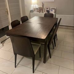 Dining table and six chairs