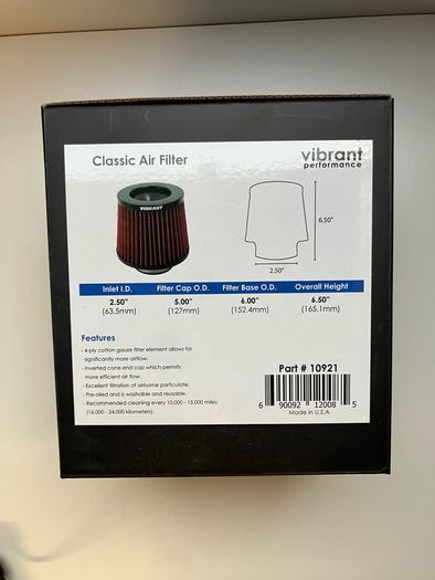 Air Filter Vibrant Performance 2.5"