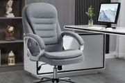 Grey Desk Chair Lumbar Support Adjustable Height Rock 360 Rolling Grey