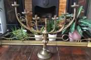 Beautiful Large Antique 7 Branches Church Brass Candelabra / Candles Holder