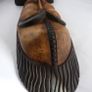African Tribal Style Wood Masks, Set of 2, One with Metal Inlay Image 4