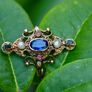 Antique Sapphire, Ruby, Emerald & Pearl Ring circa 1860 Image 5